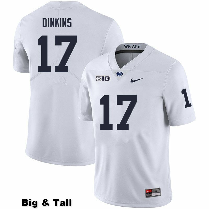 NCAA Nike Men's Penn State Nittany Lions Khalil Dinkins #17 College Football Authentic Big & Tall White Stitched Jersey RHC7798JI